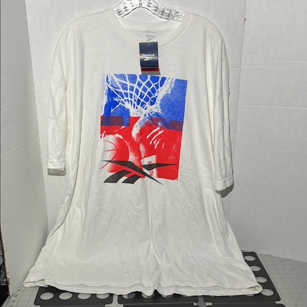 Reebok White Dress with Red and Blue Graphic